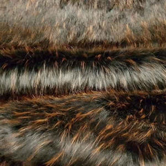TISSAVEL Fur, Brown Rust Streaks Two Colors, Long Pile | Fabric Design Treasures