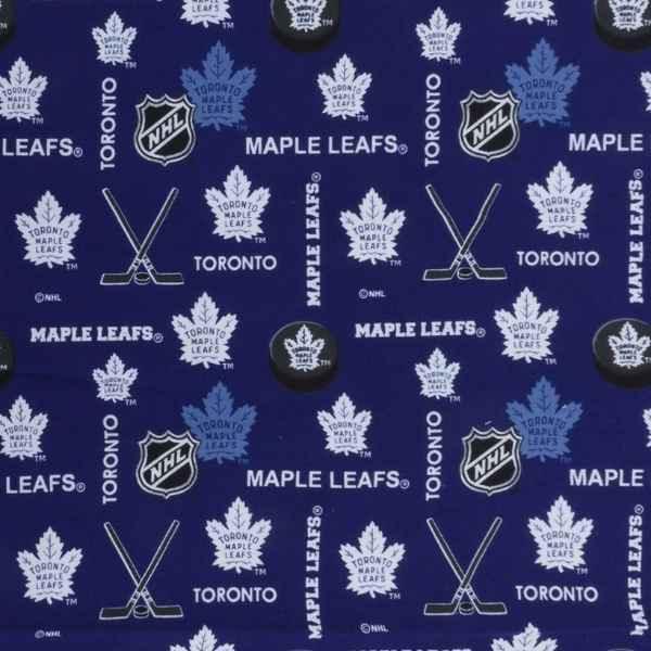 Toronto Maple Leafs on Navy Flannel 1/2 Yard | Fabric Design Treasures