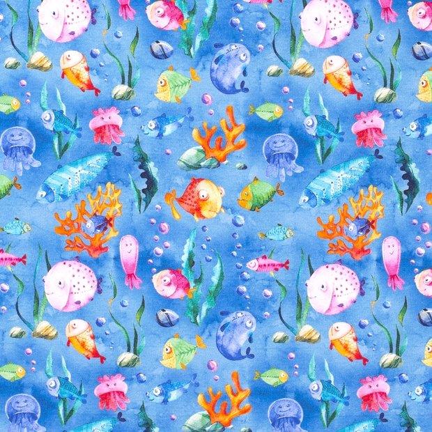 Underworld Sea Creatures Digital Print Jersey Knit - Fabric Design Treasures