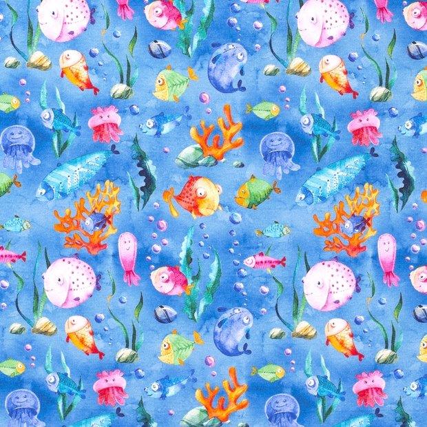 Underworld Sea Creatures Digital Print Jersey Knit | Fabric Design Treasures