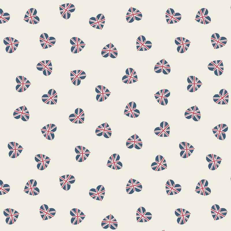 Union Jack Hearts Fabric Brits Britain Flag England Hearts | Fabric Design Treasures