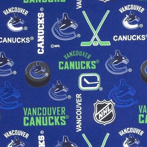 Vancouver Hockey Flannel Fabric Canucks - Fabric Design Treasures