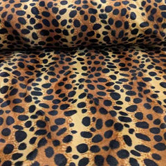 Velboa, Black Spotted Leopard on Brown, Animal Print | Fabric Design Treasures