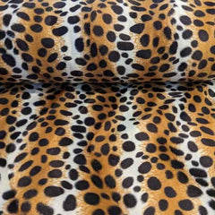 Velboa, Black Spotted Leopard on Cream Animal Print | Fabric Design Treasures