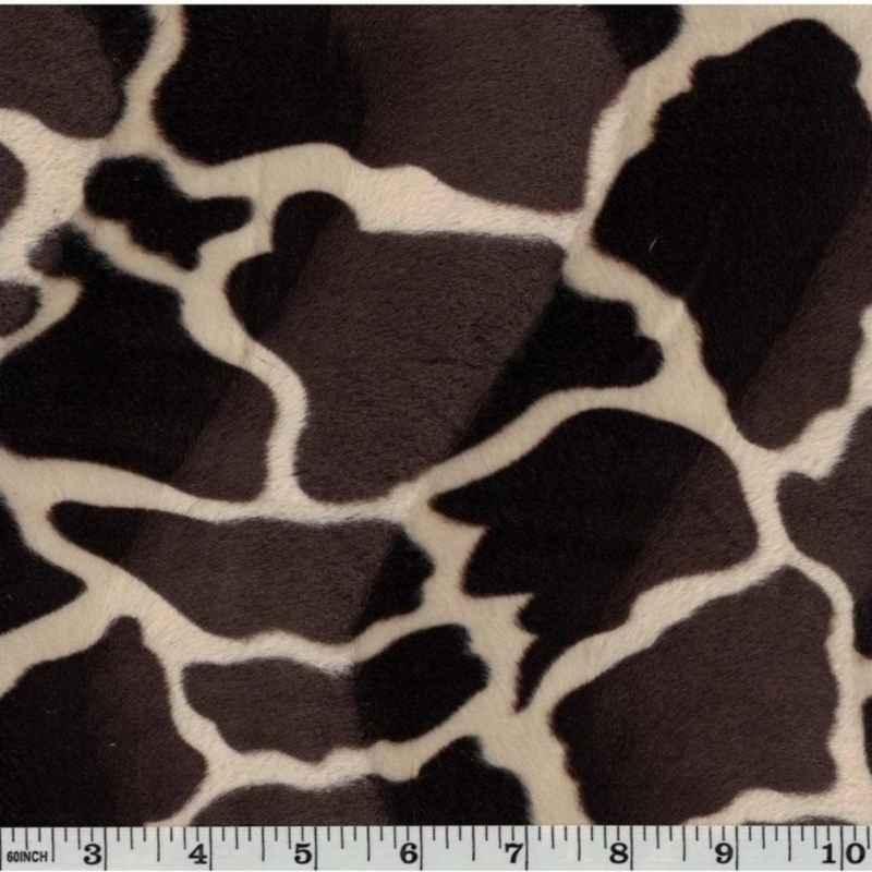 Velboa Fabric Giraffe Skin Velboa in Cream/Brown - Fabric Design Treasures