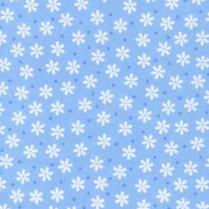 White Daisy Cornflower FLANNEL, Cozy Cotton Flannel | Fabric Design Treasures