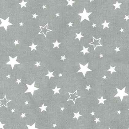 White Stars on Grey FLANNEL, Cozy Cotton Flannel | Fabric Design Treasures