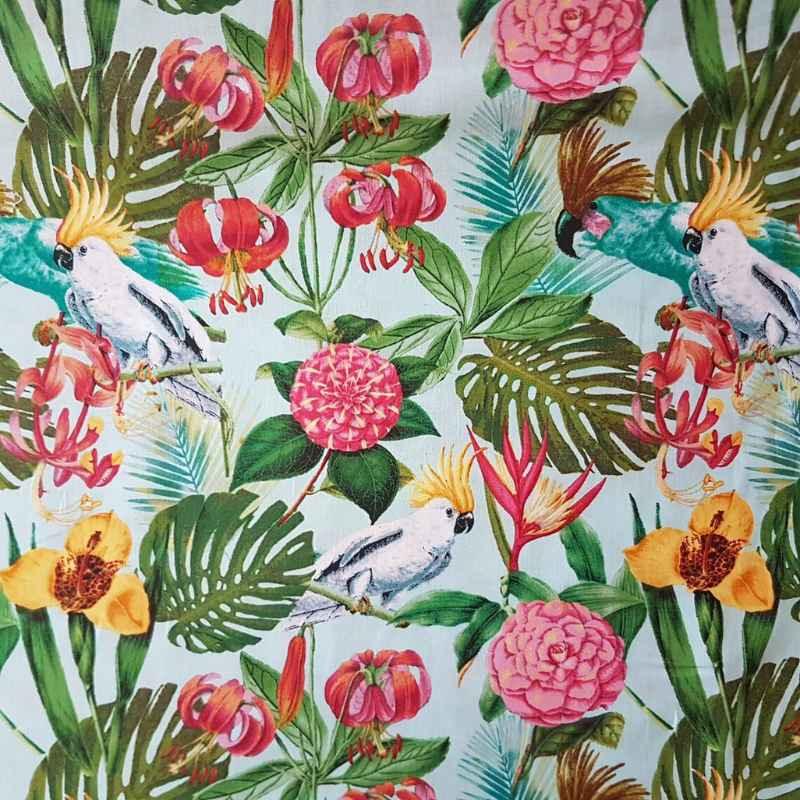 Windham's Birds in Paradise in Aqua, 50844-3 | Fabric Design Treasures