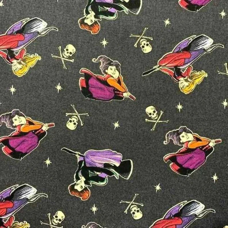 Witch Fabric Disney Hocus Pocus - Witches Black Fabric - Fabric Design Treasures