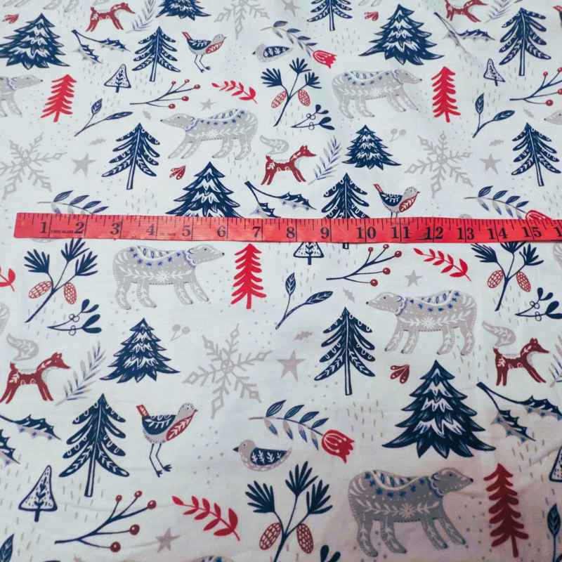 Woodland Animals FLANNEL cotton print | Fabric Design Treasures