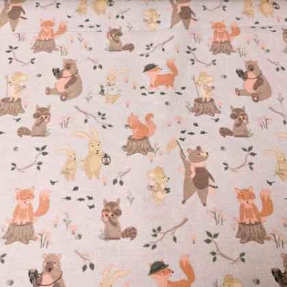 Woodland Animals FLANNEL fabric Animal Fun | Fabric Design Treasures