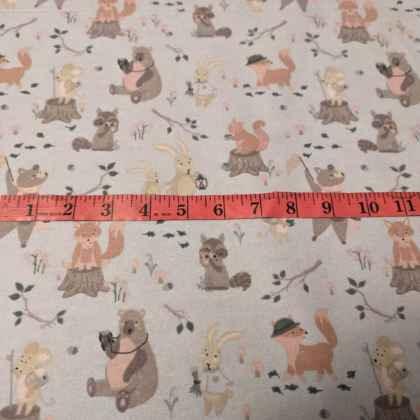 Woodland Animals FLANNEL fabric Animal Fun | Fabric Design Treasures