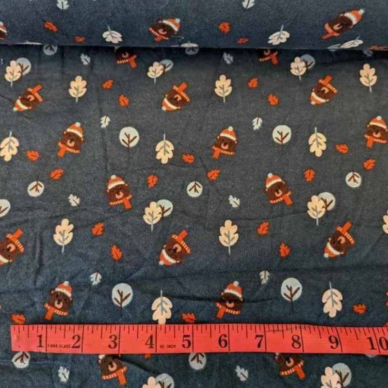 Woodland Flannel, Toss Teddy Bear FLANNEL | Fabric Design Treasures