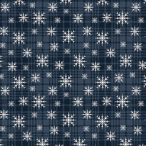 Wooly Snowflake Fabric Plaid Midnight | Fabric Design Treasures