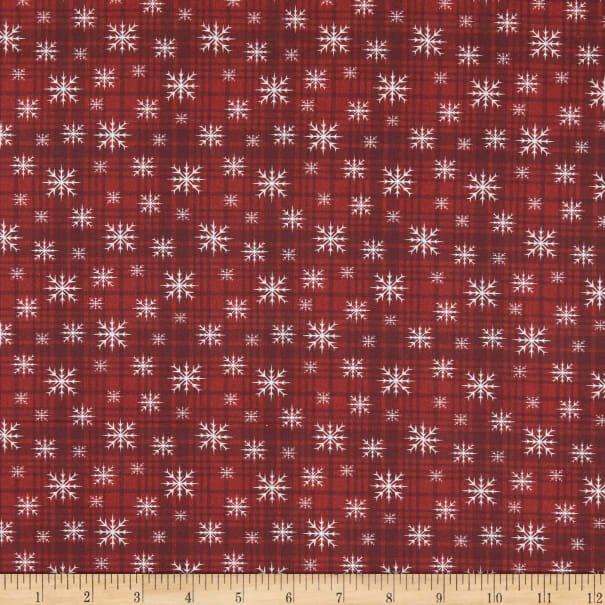 Wooly Snowflake Plaid Red | Fabric Design Treasures